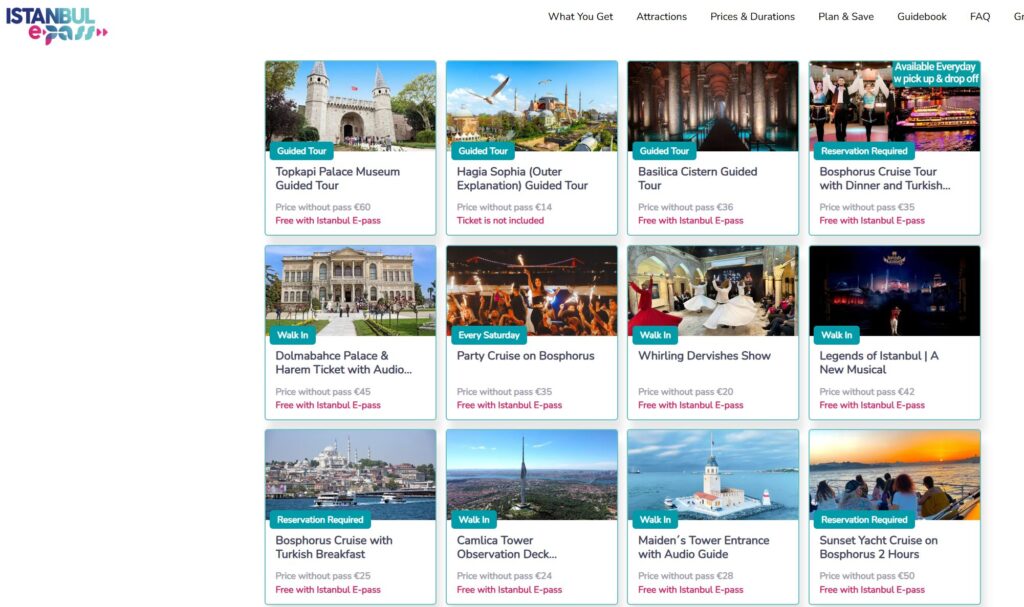 イスタンブールE-passで利用できる主要スポット一覧（最新版）