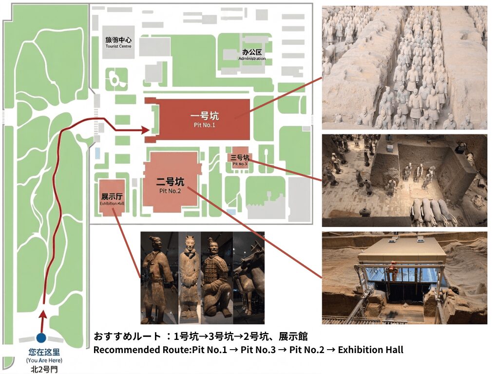 兵馬俑 完全ガイド｜1号坑→3号坑→2号坑→展示館