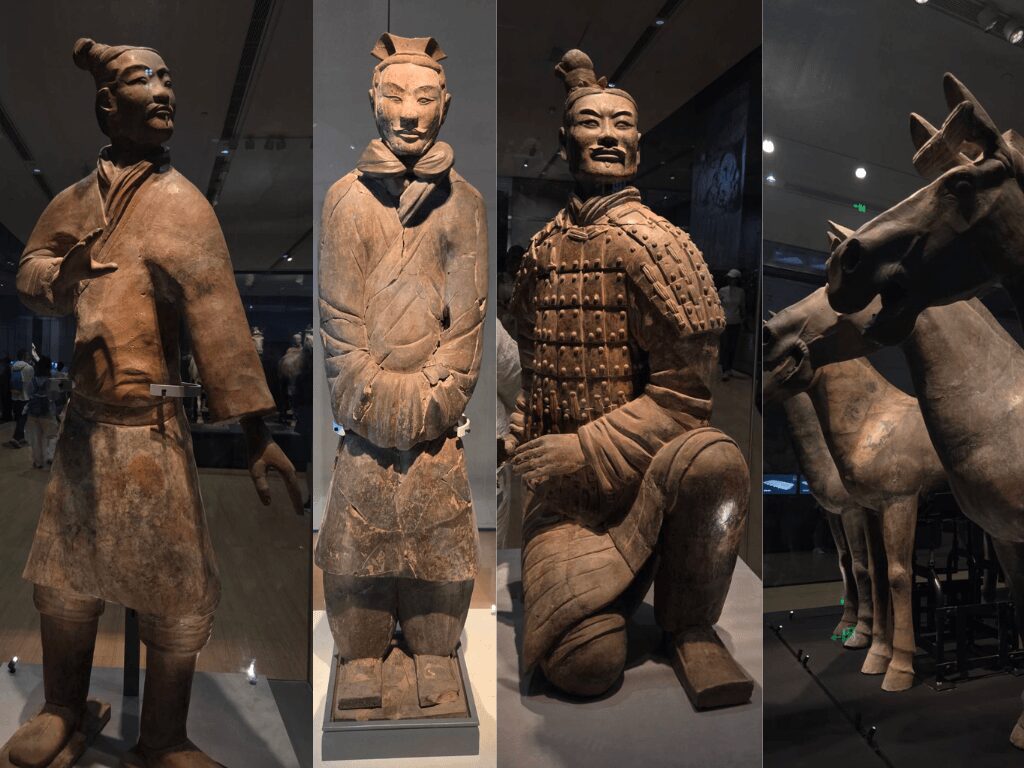 展示館・保存状態の良い兵馬俑のアップ